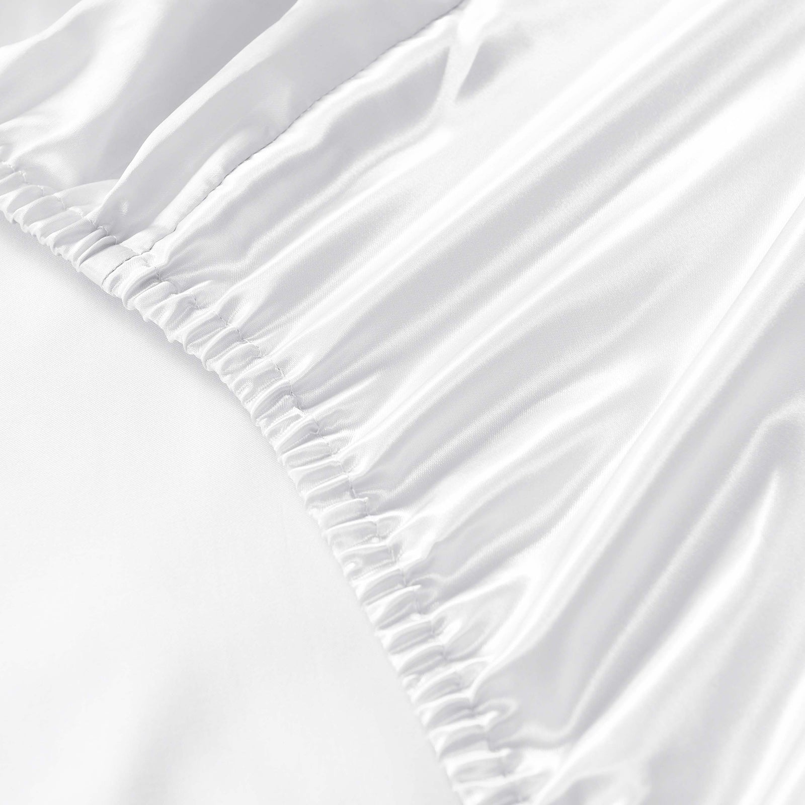 Royal Comfort Satin Sheet Set 4 Piece Fitted Flat Sheet Pillowcases - Queen - White