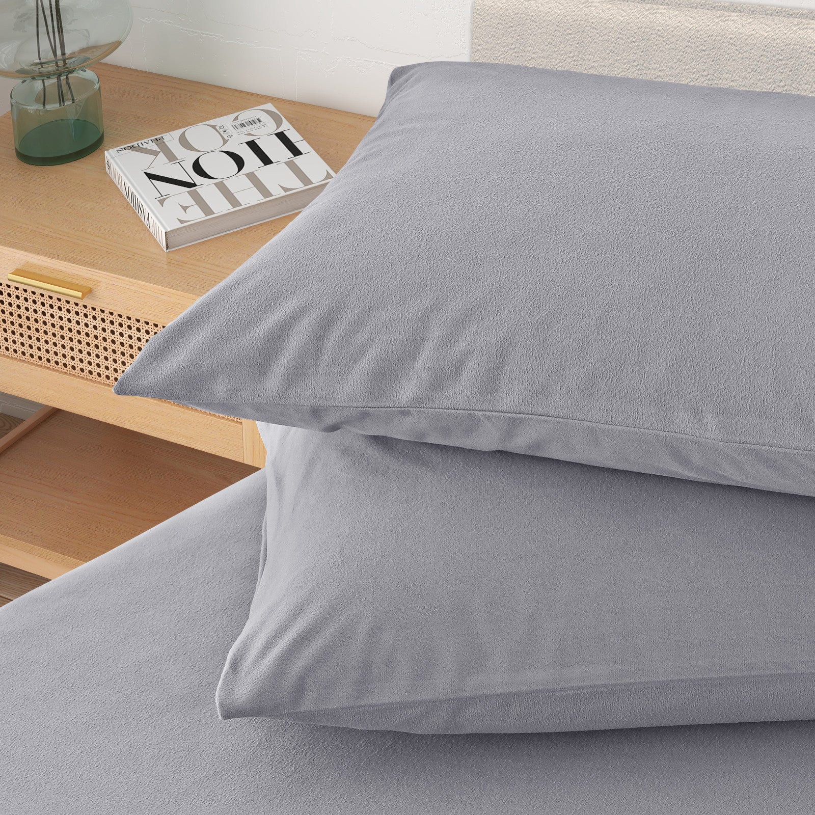 Royal Comfort Polar Fleece Flannel Sheet Set Ultra Soft Plush Cozy - Single - Grey