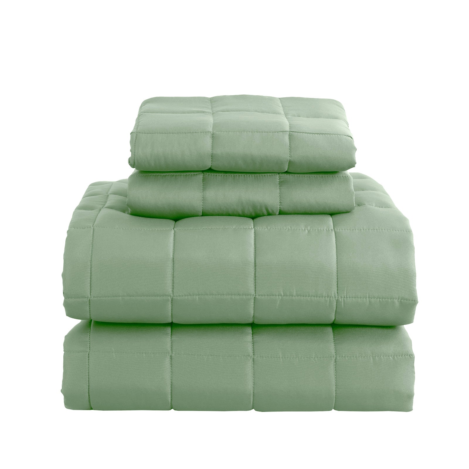 Soft Breathable Coverlet Set Queen - 3 Piece, Sage | Royal Comfort