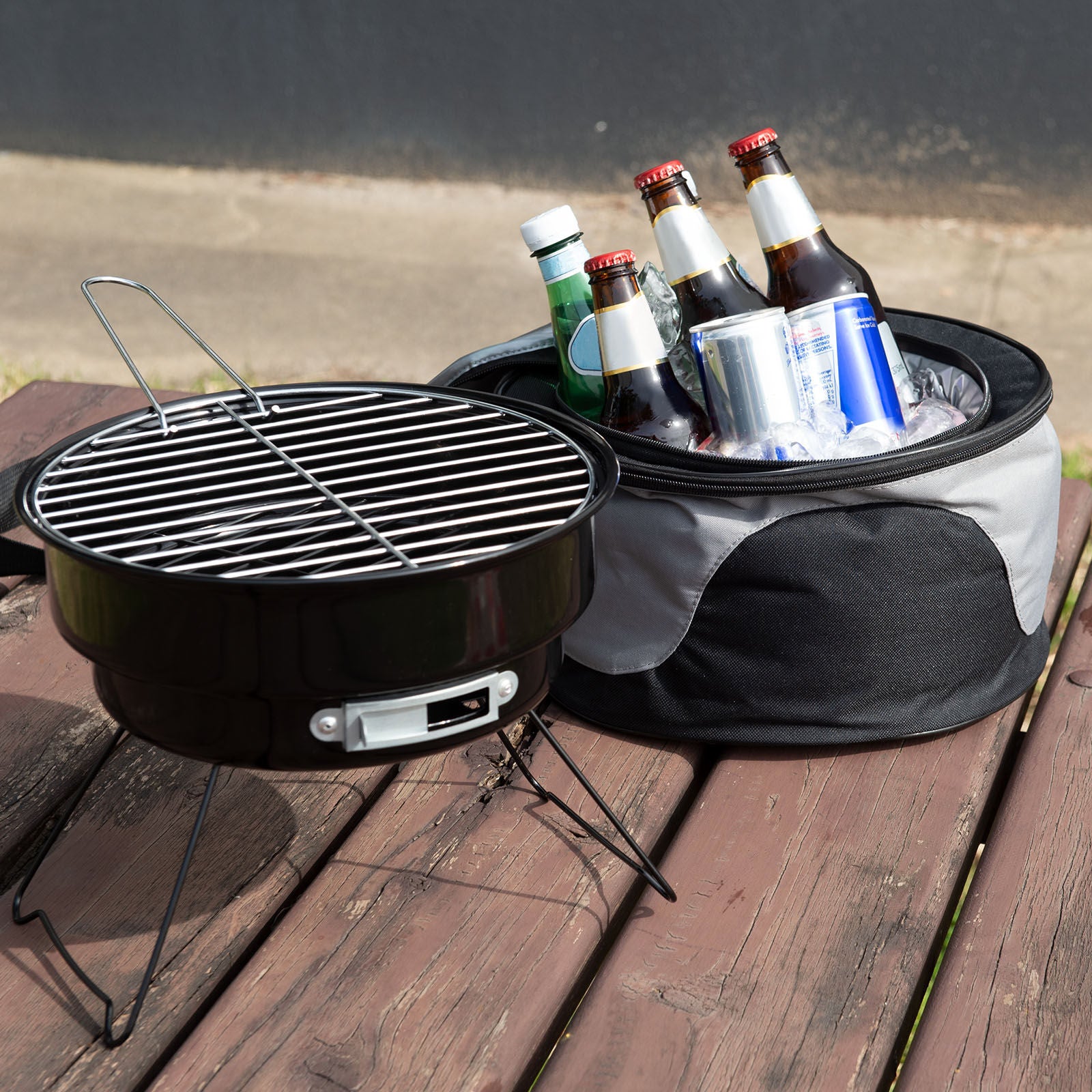 Lightweight Charcoal BBQ Grill & Cooler Combo Set - Havana Outdoors