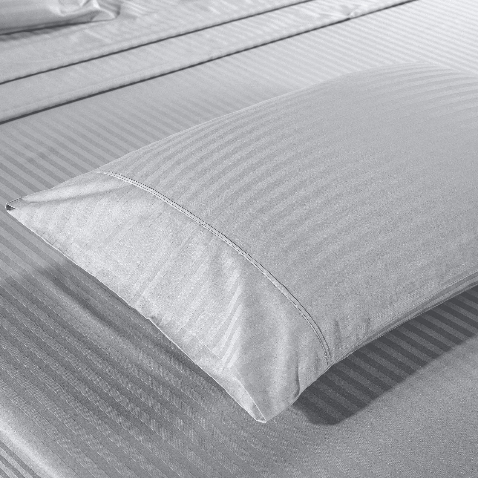 Kensington 1200 Thread Count 100% Egyptian Cotton Sheet Set Stripe Hotel Grade - Double - Silver