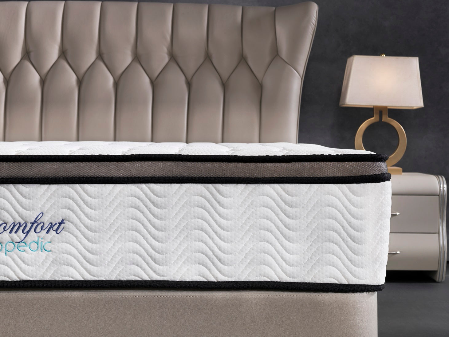 Ergopedic Mattress 5 Zone Latex Pocket Spring Mattress In A Box 30cm - Queen - White Grey Black