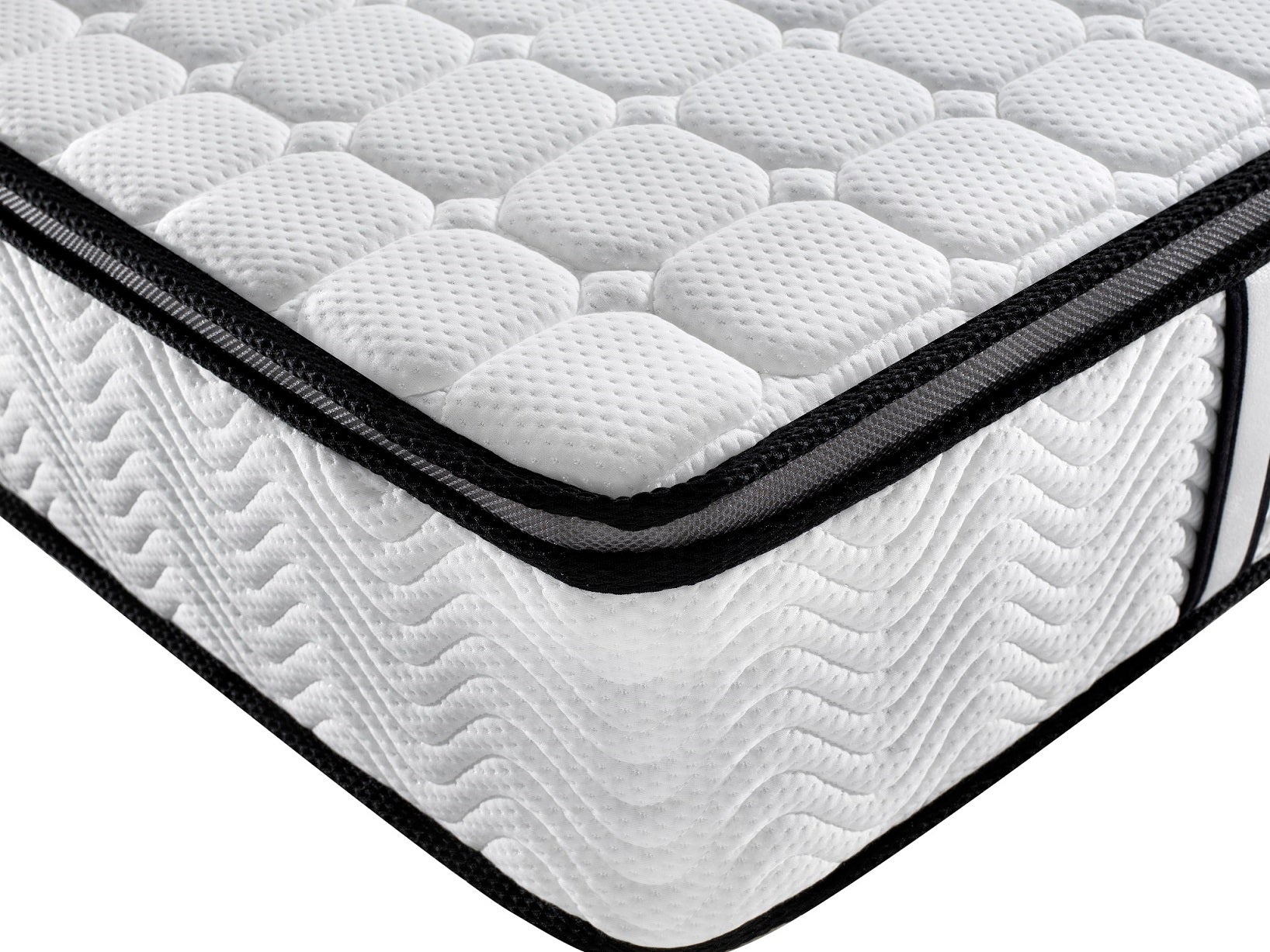 Ergopedic Mattress 5 Zone Latex Pocket Spring Mattress In A Box 30cm - King - White Grey Black