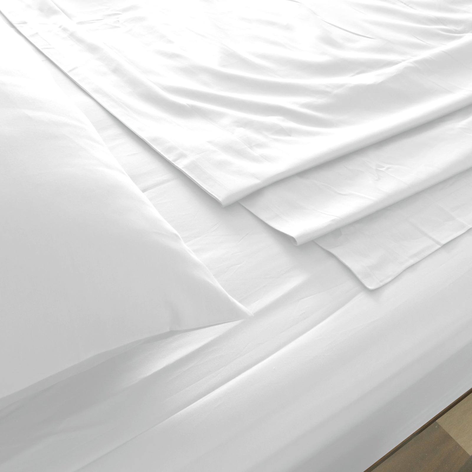 Royal Comfort 1000TC Hotel Grade Bamboo Cotton Sheets Pillowcases Set Ultrasoft - King - White