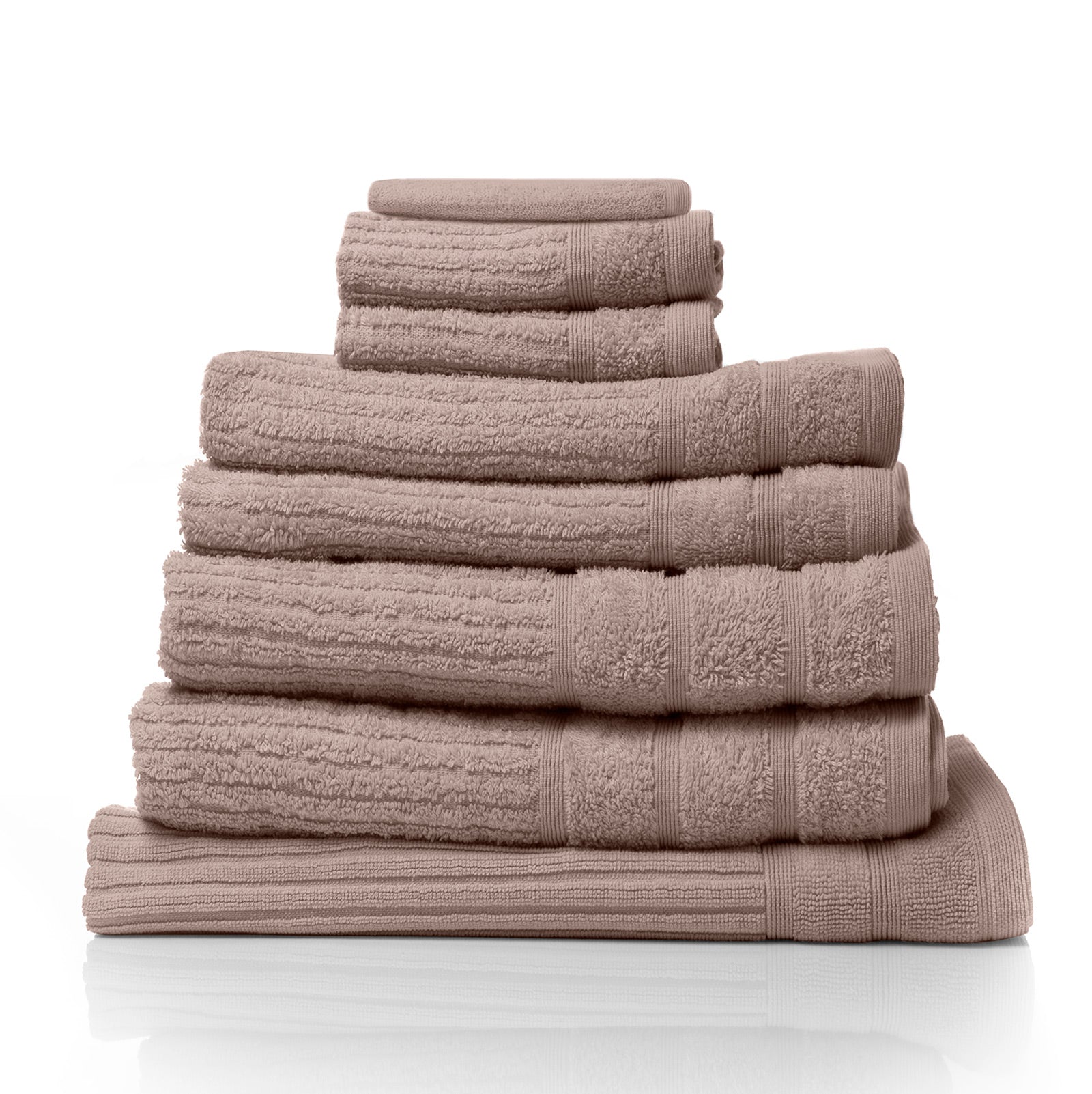 600GSM Egyptian Cotton 8-Piece Towel Set with Double Border