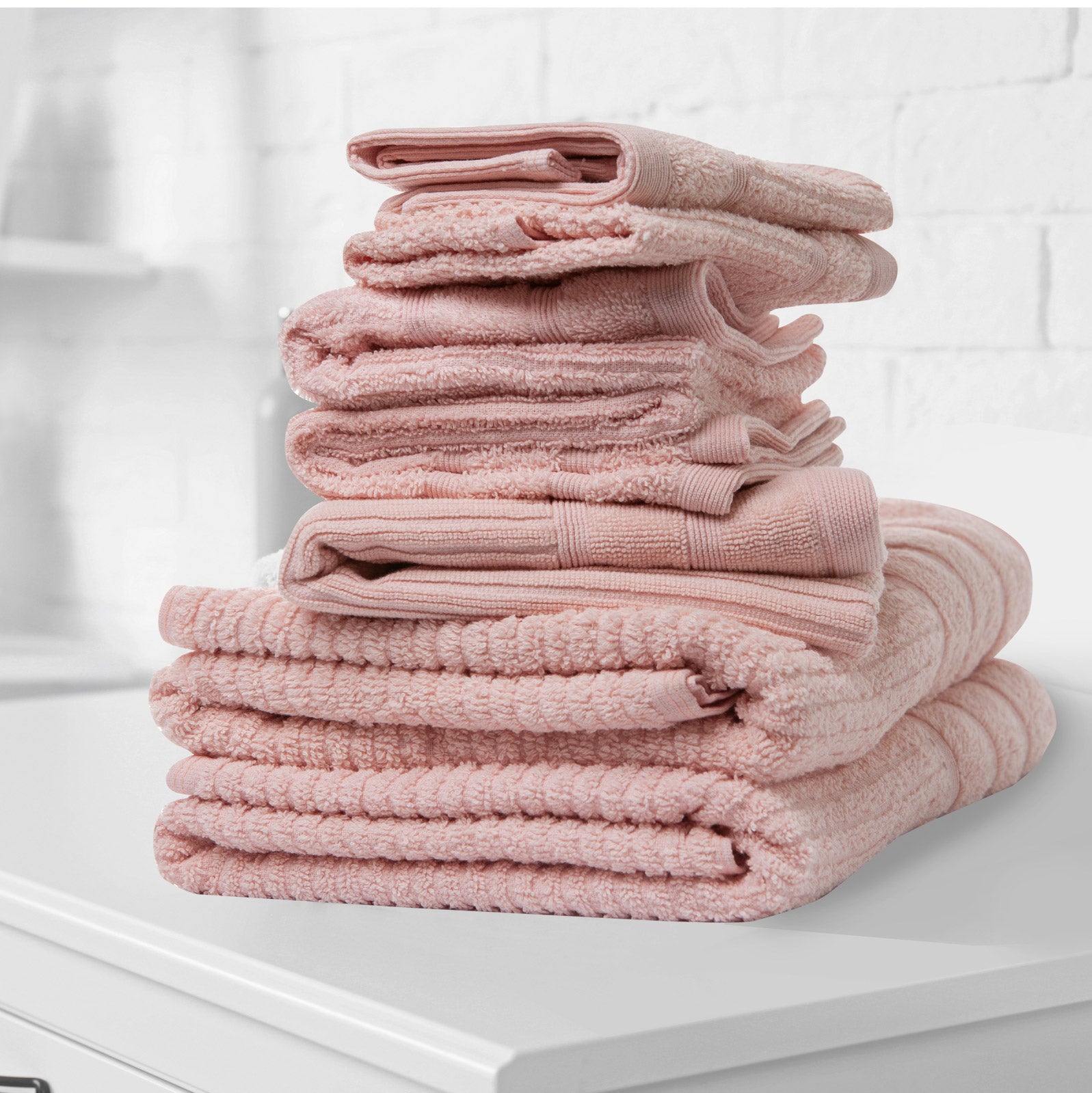 600GSM Egyptian Cotton Luxury Bath Towels Set - 8 Piece, Blush