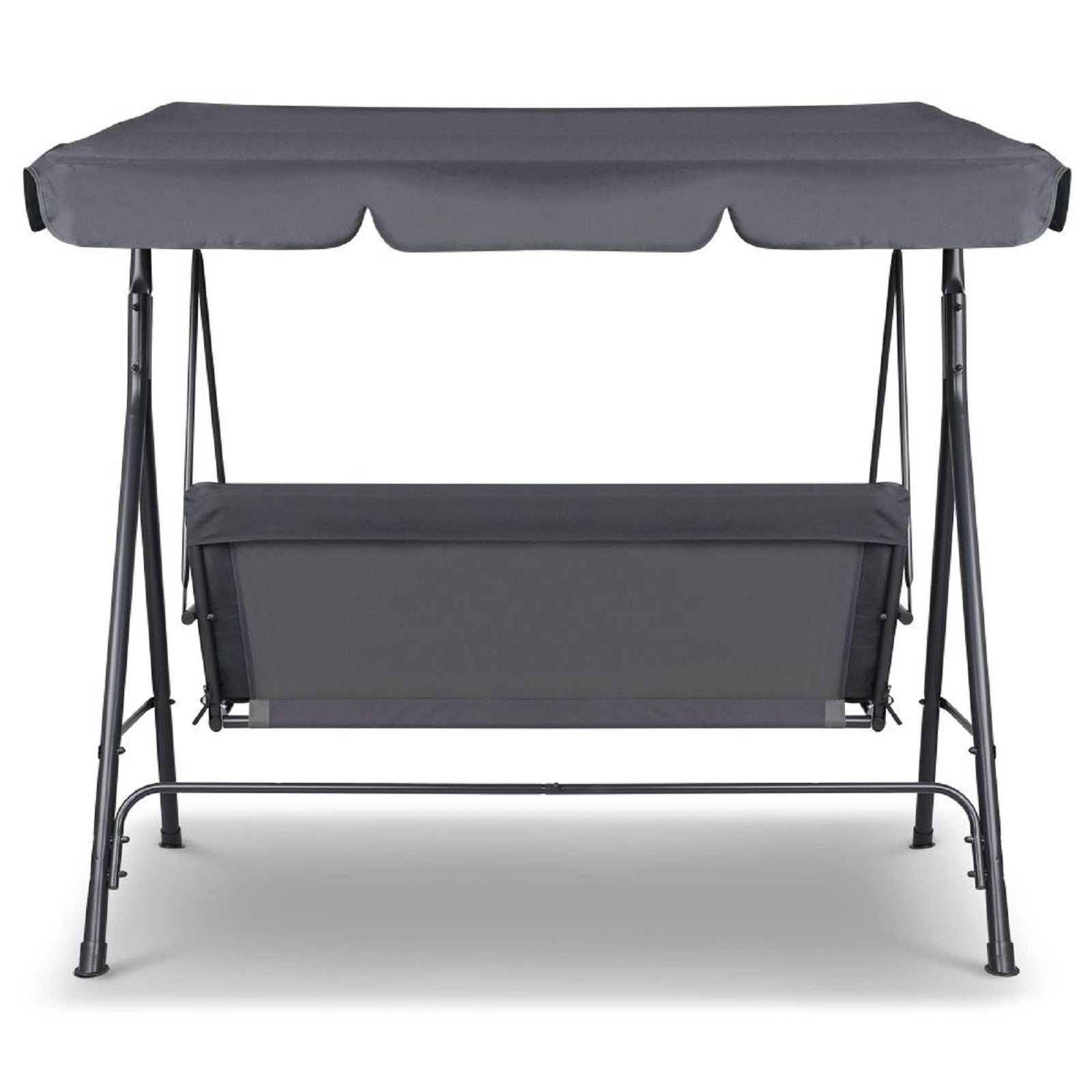 Waterproof 3 Seater Outdoor Steel Swing Chair with Canopy - Milano