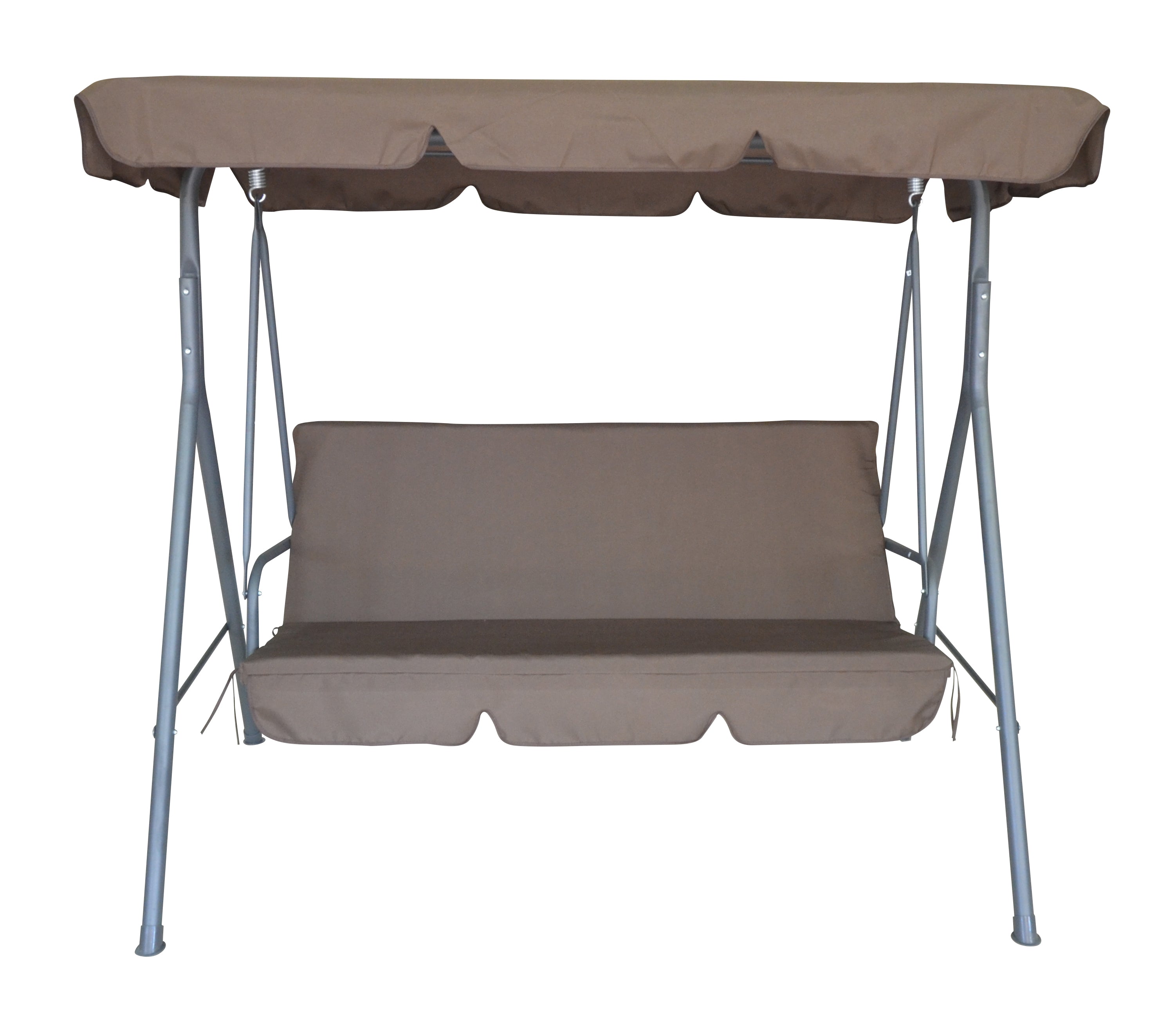 Waterproof 3-Seater Steel Swing Bench with Canopy - Milano