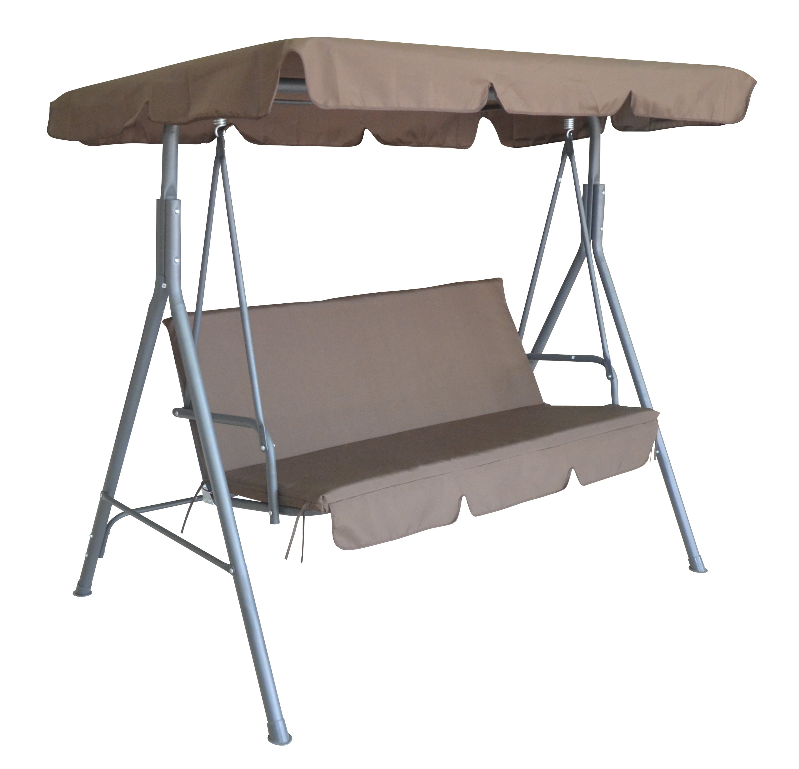 Waterproof 3-Seater Steel Swing Bench with Canopy - Milano