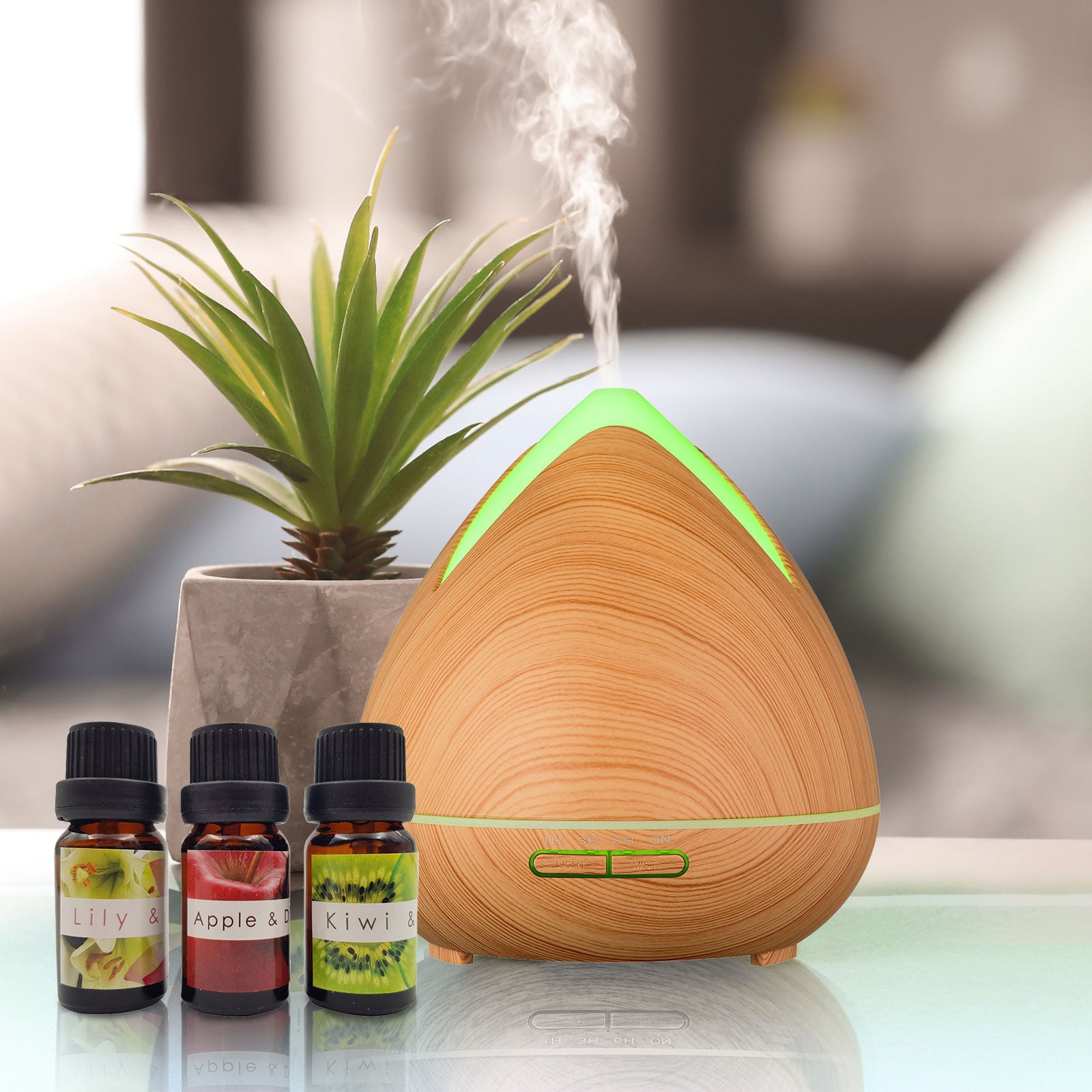 Ultra-Quiet 400ml Ultrasonic Aromatherapy Diffuser by PureSpa