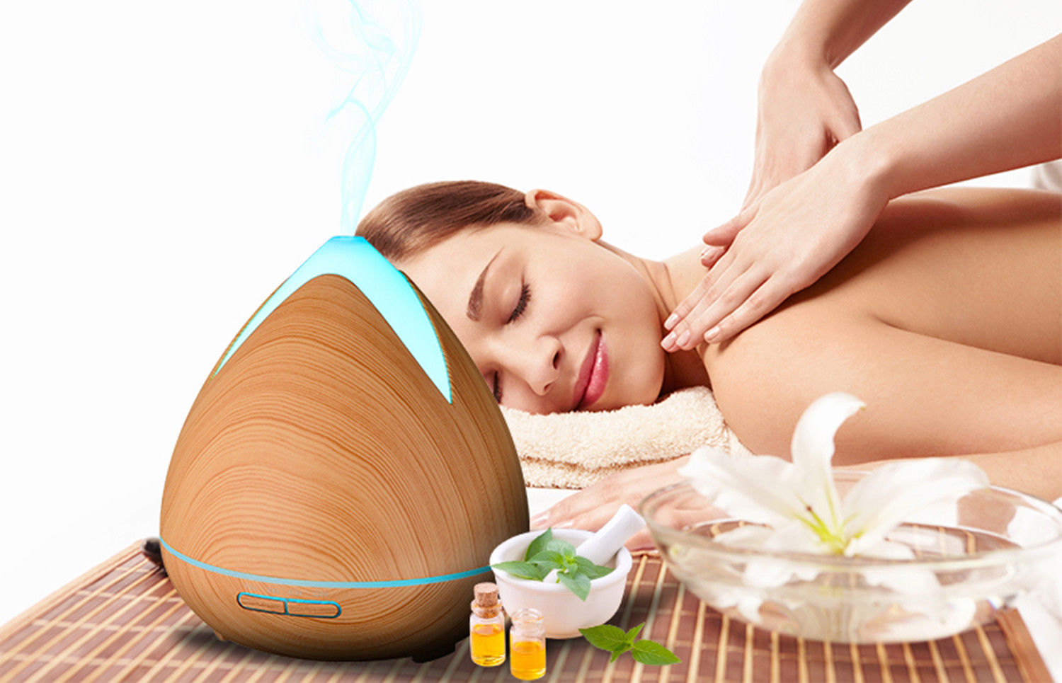 Ultra-Quiet 400ml Ultrasonic Aromatherapy Diffuser by PureSpa