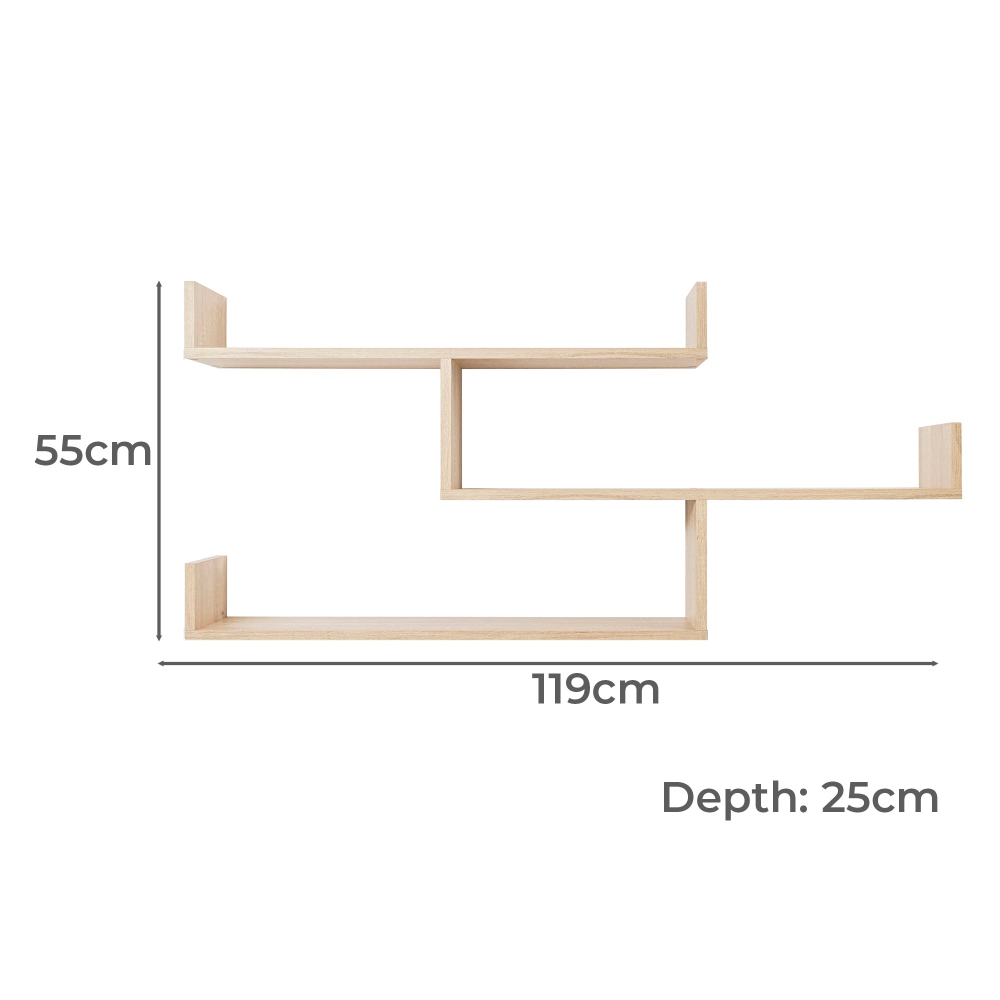 ZURICH MULTI LEVEL SHELF KIT OAK