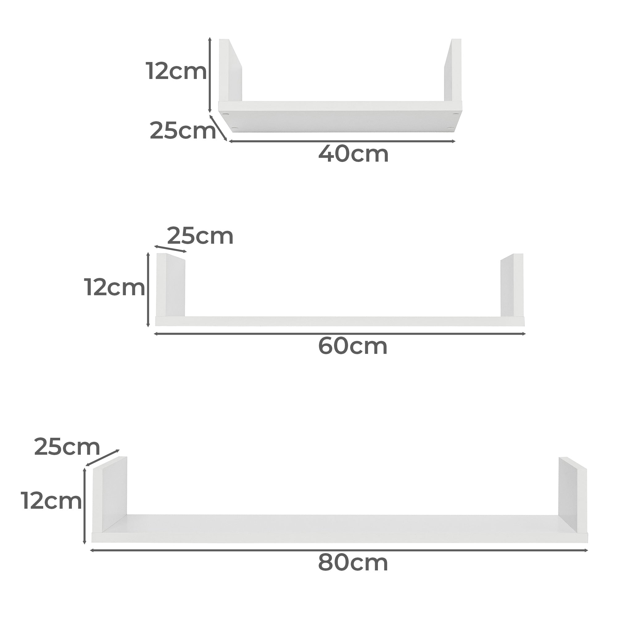 OSLO THREE PIECE SHELF KIT WHITE