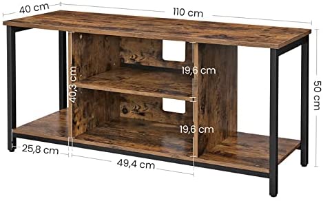 Rustic Industrial TV Console Unit with Open Storage