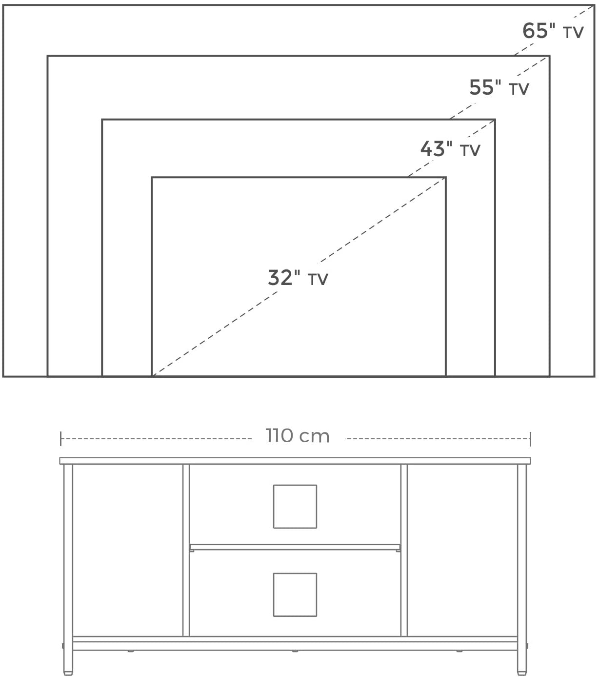 Rustic Industrial TV Console Unit with Open Storage