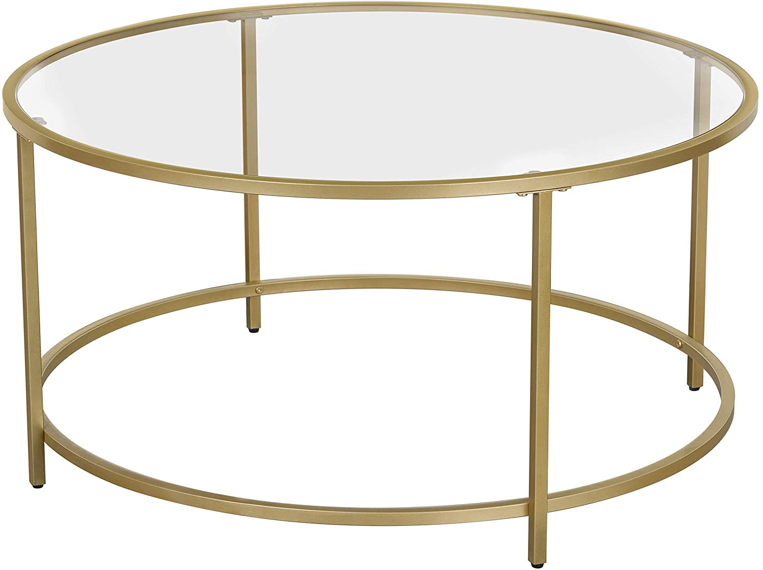 Sturdy Gold Glass Coffee Table 6mm Glass, Iron Frame