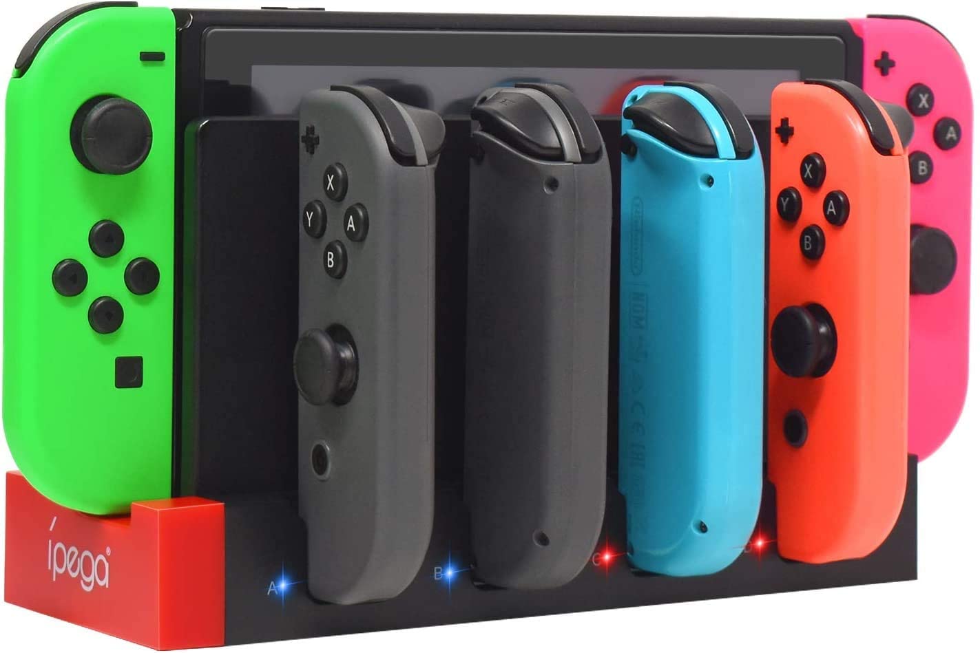 4 in1 LED Charger Station for Nintendo Switch Joy-con (4x)