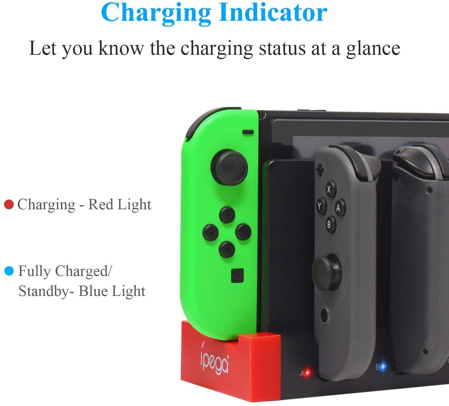 4 in1 LED Charger Station for Nintendo Switch Joy-con (4x)