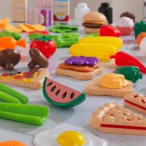 115 Pcs Play Food Set, Easy to Clean, Durable Plastic, Tasty Treats