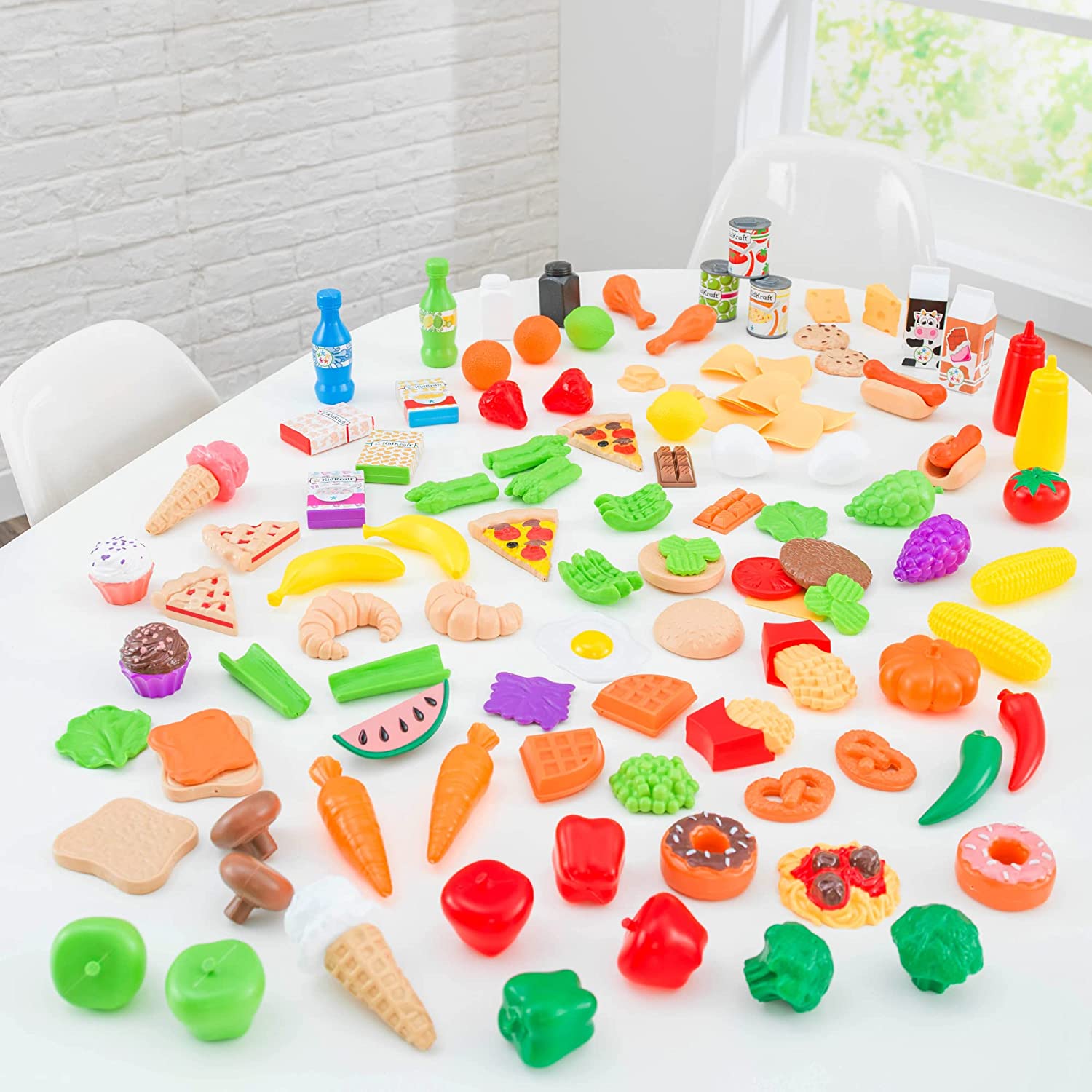 115 Pcs Play Food Set, Easy to Clean, Durable Plastic, Tasty Treats