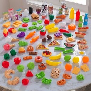 115 Pcs Play Food Set, Easy to Clean, Durable Plastic, Tasty Treats