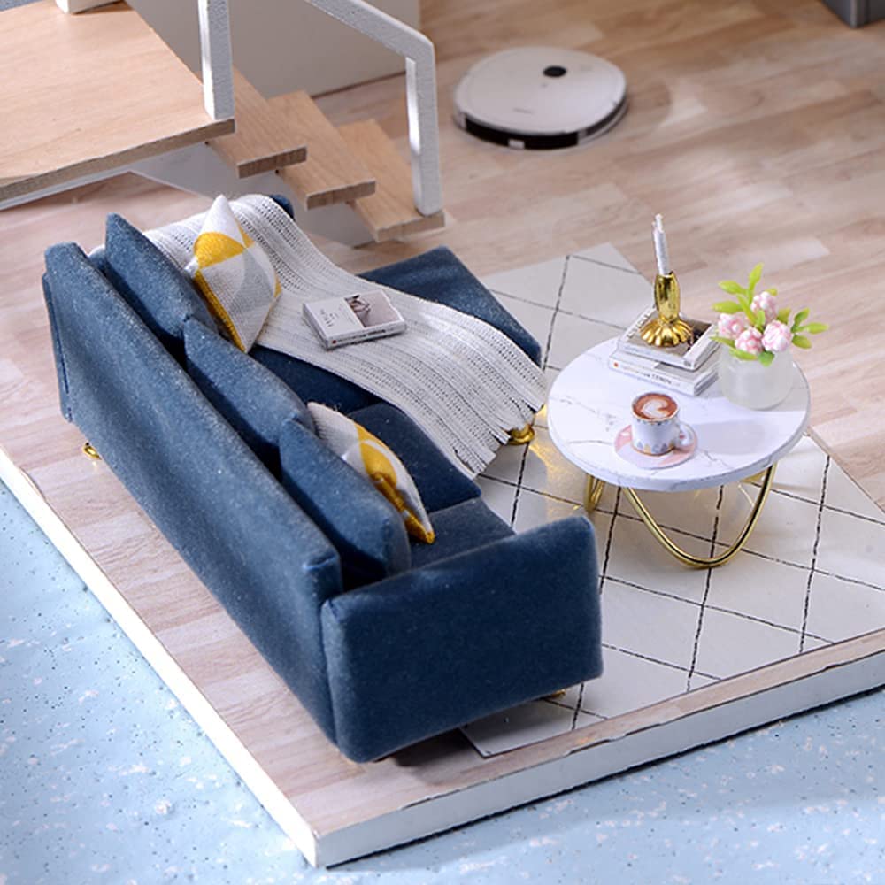 Dollhouse Miniature with Furniture Kit Plus Dust Proof and Music Movement - Cozy time Valentine's Day Gift Idea