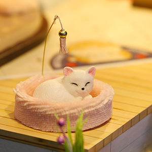 Dollhouse Miniature with Furniture Kit Plus Dust Proof and Music Movement - Cat Coffee Valentine's Day Gift Idea