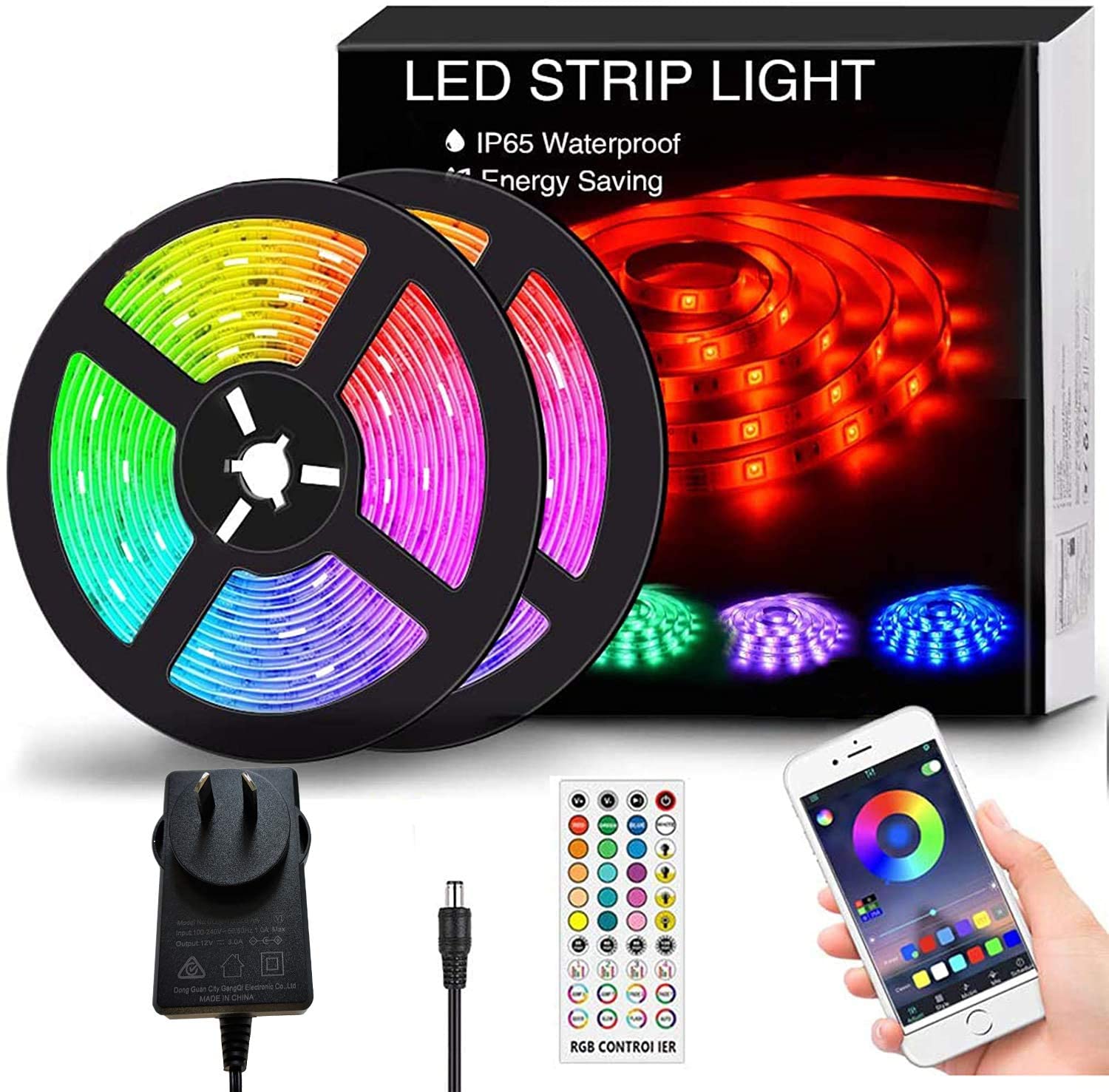 12M LED Strip Lights Rope Light for Bedroom and Home 5050 Lights Strip App with Remote Control