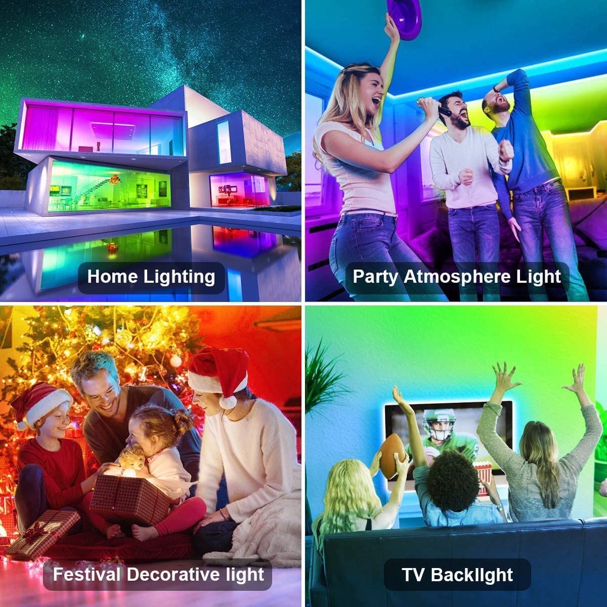 12M LED Strip Lights Rope Light for Bedroom and Home 5050 Lights Strip App with Remote Control