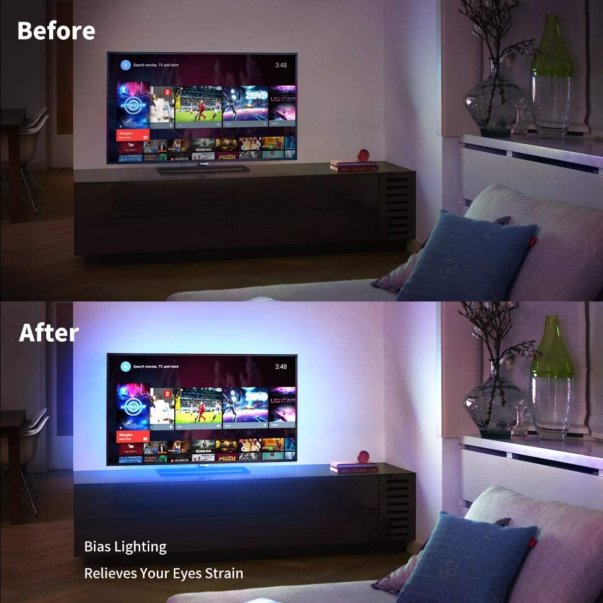 3M LED Strip Lights for TV, 16 Colors, 5-Level Brightness, Remote