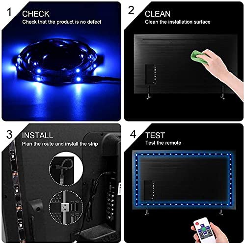 3M LED Strip Lights for TV, 16 Colors, 5-Level Brightness, Remote