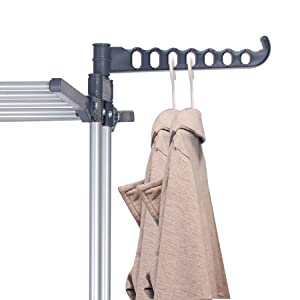 Foldable 3 Tier Stainless Steel Clothes Drying Rack with Hangers