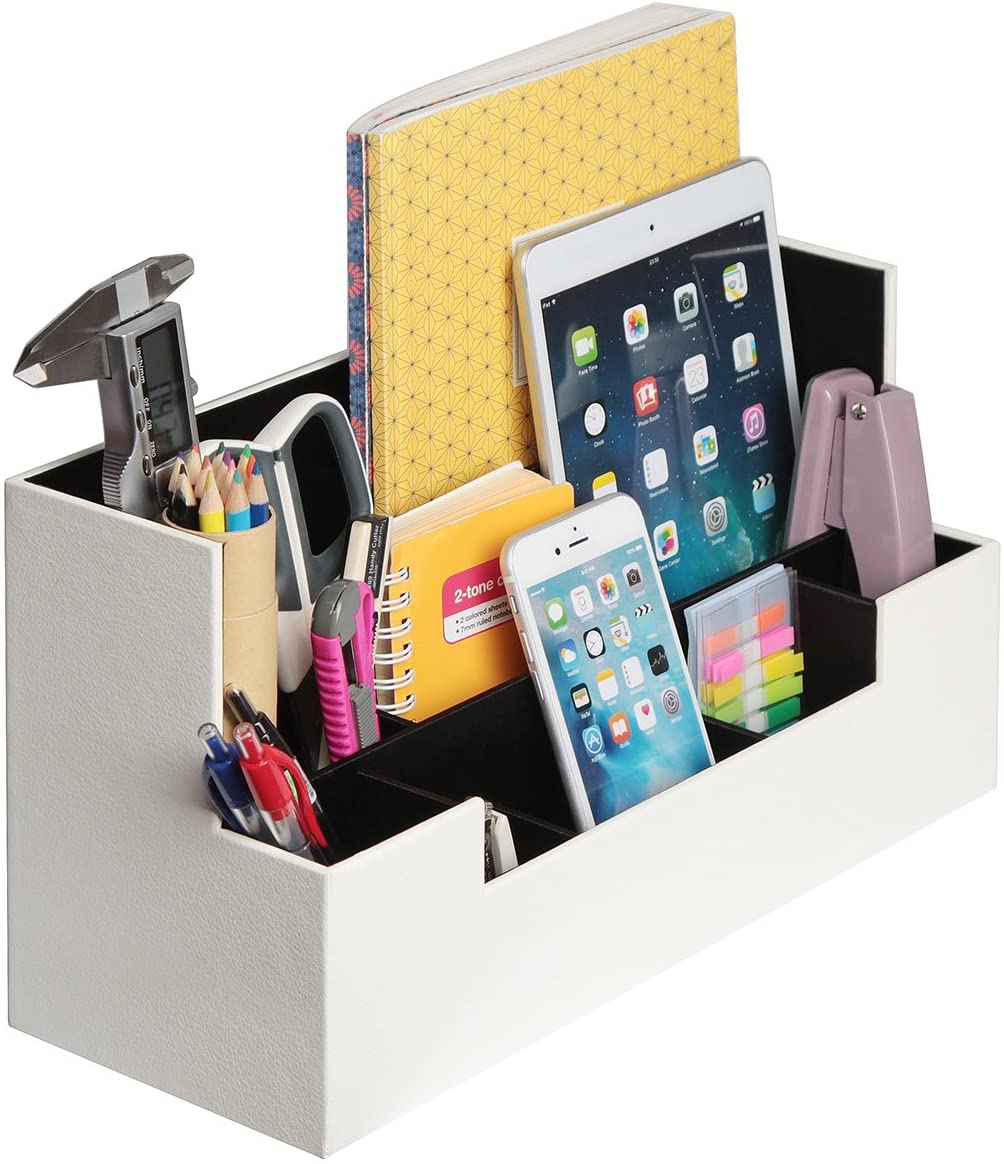 Desk Supplies Office Organizer Caddy White