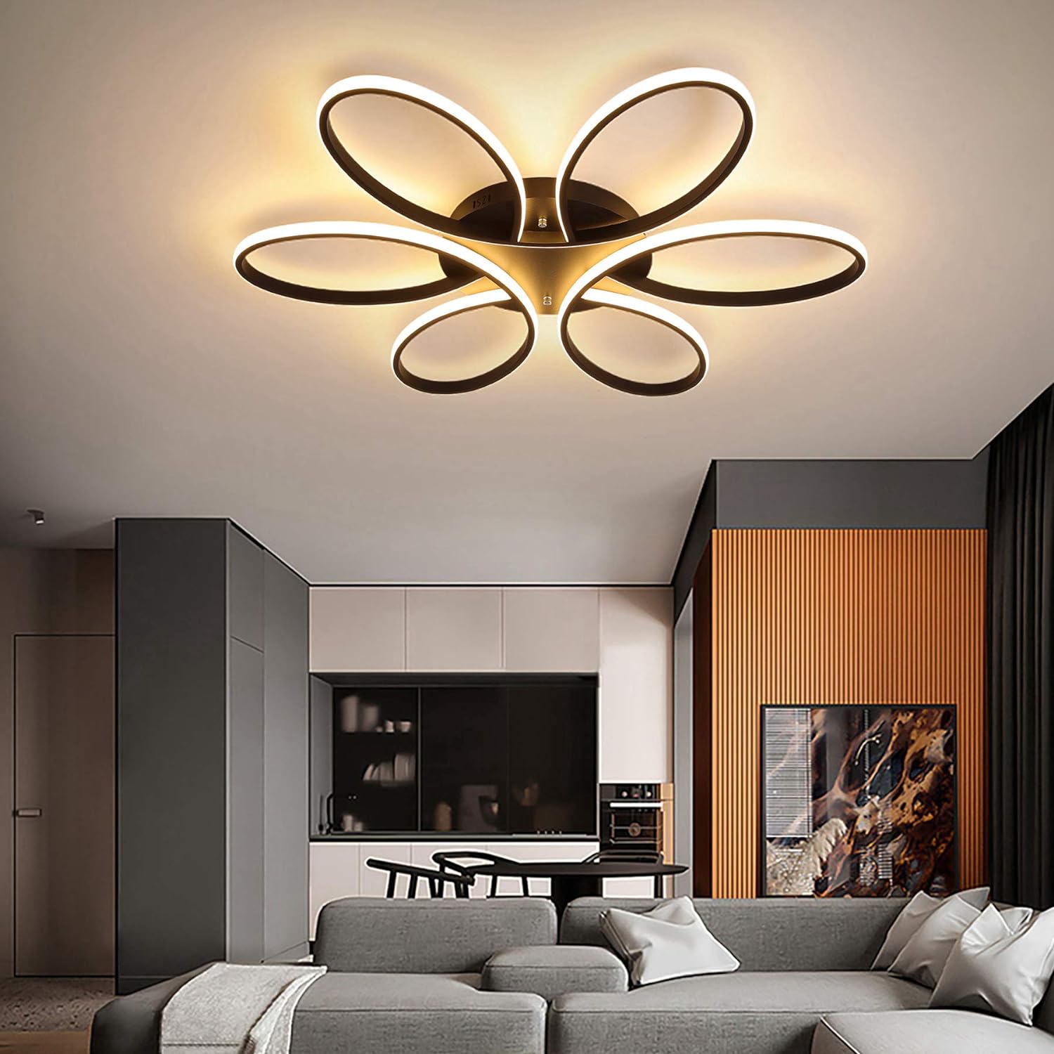 Dimmable LED Chandelier, 90cm, 110W, Remote Control