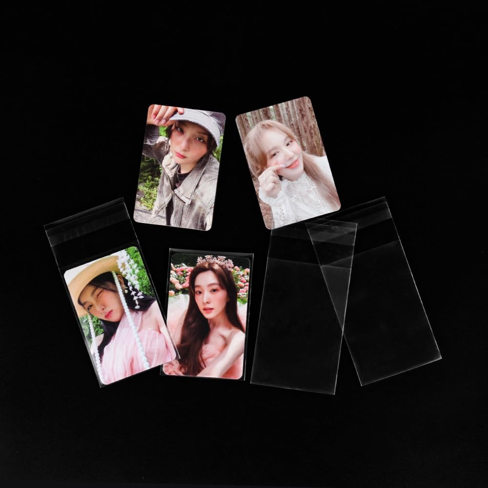 100 Packs Photocard Sleeves, 200Microns Kpop Sealable