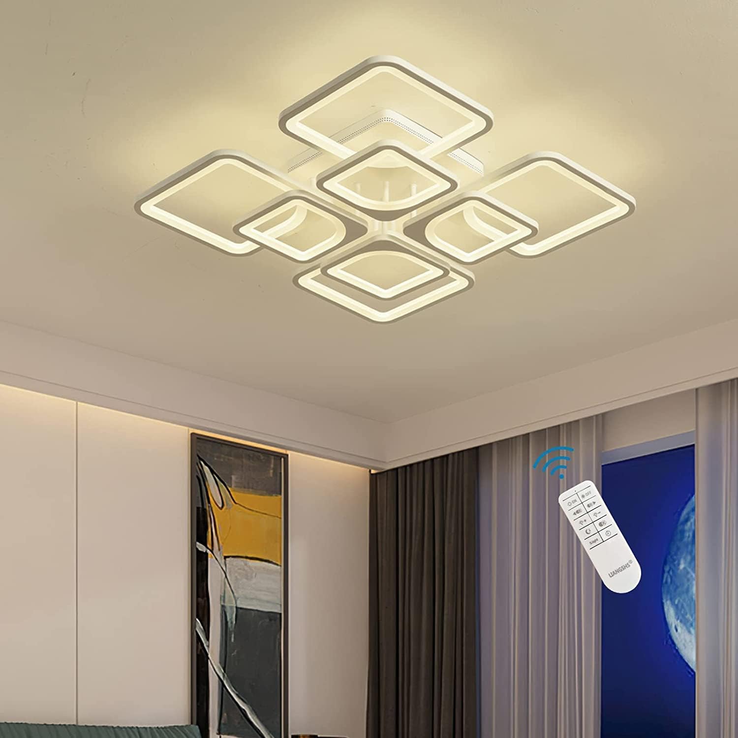 Dimmable LED Ceiling Light 4200lm Remote Control, 96W