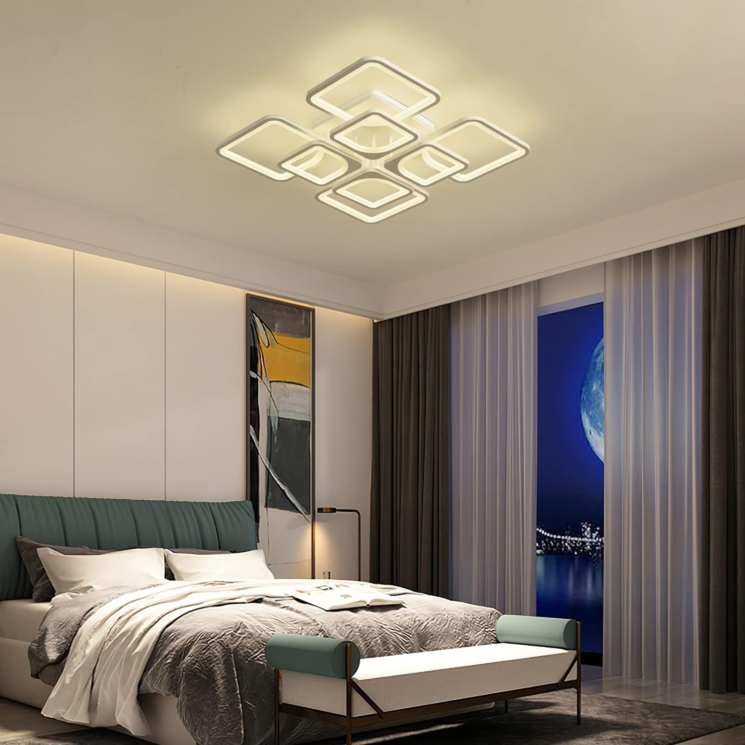 Dimmable LED Ceiling Light 4200lm Remote Control, 96W