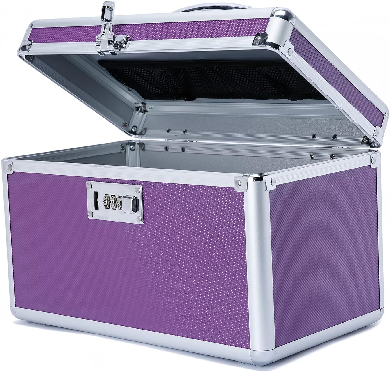 Secure Locking Medicine Box, Anti-Scratch, Medium, Purple