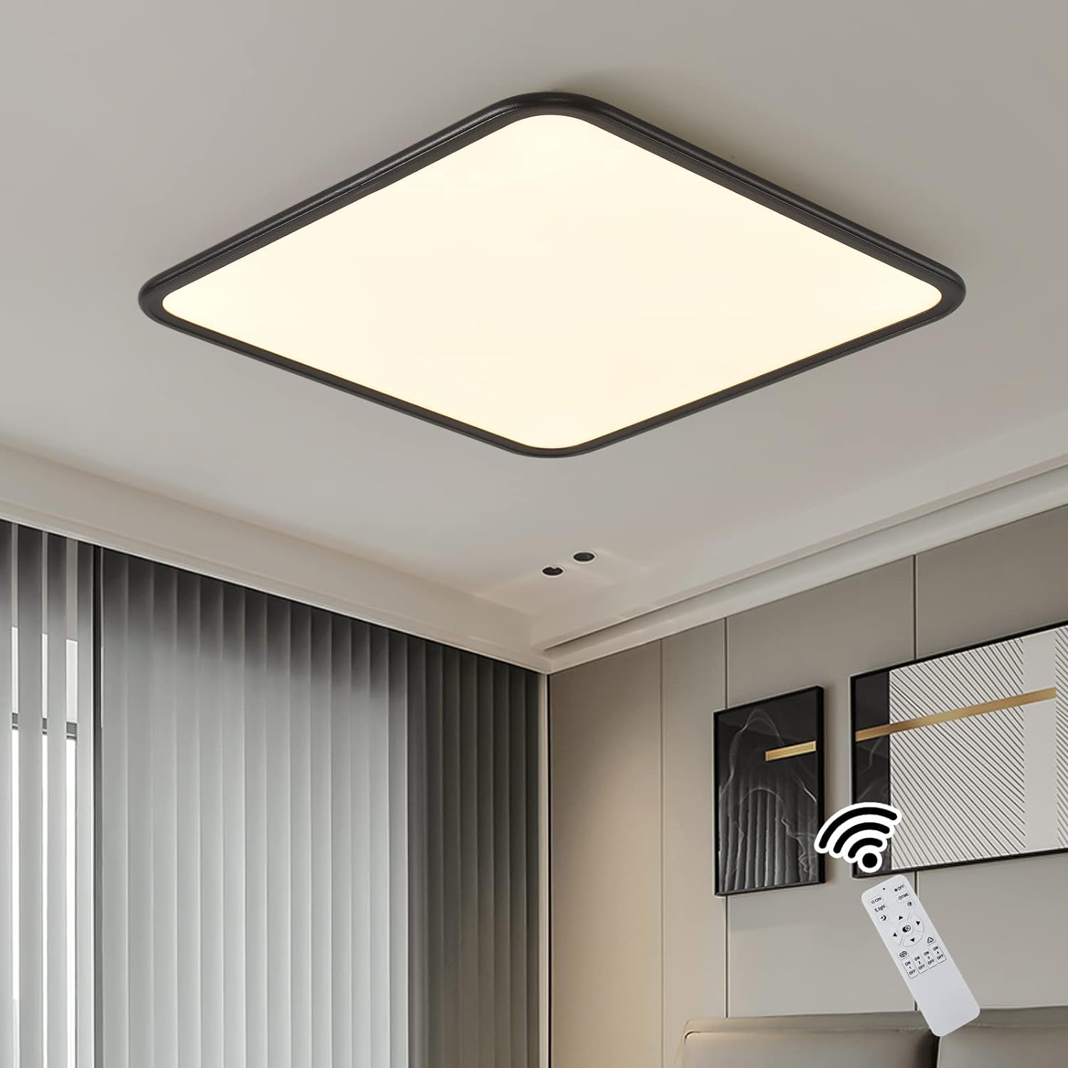 Dimmable Waterproof 40W LED Ceiling Light, Black, Anti-Glare