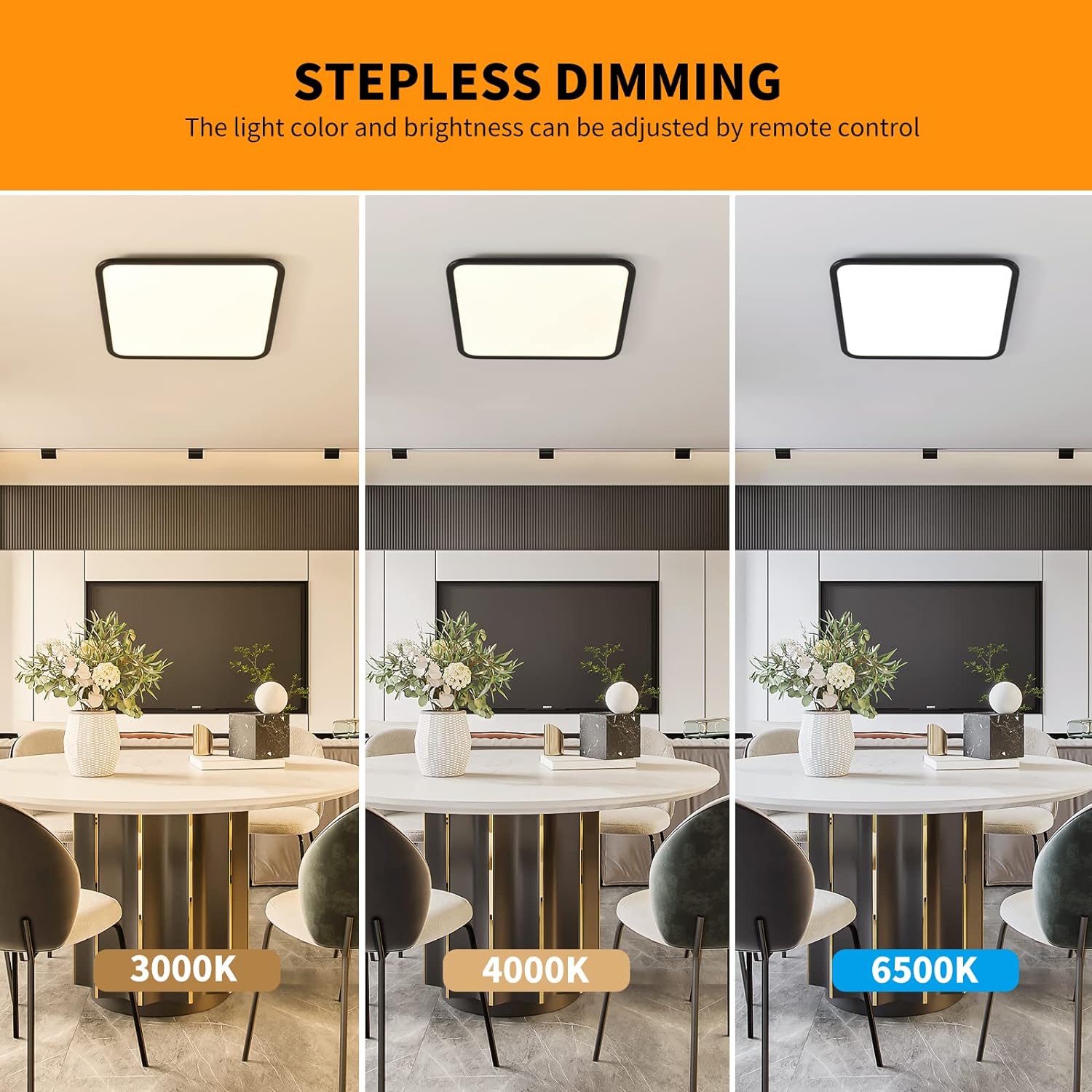 Dimmable Waterproof 40W LED Ceiling Light, Black, Anti-Glare