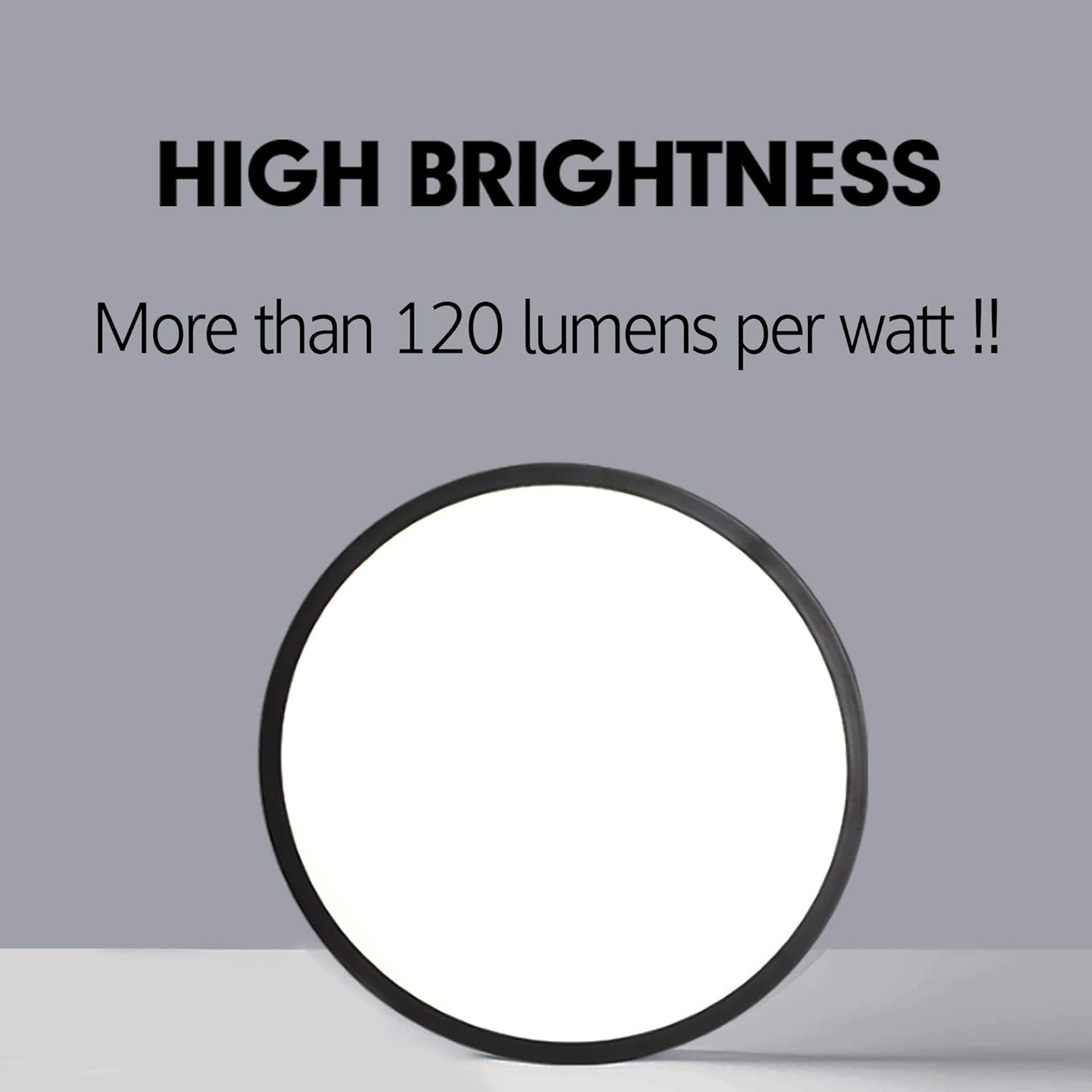 Natural Light 48W LED Ceiling Light, Black, 4500K, 50cm