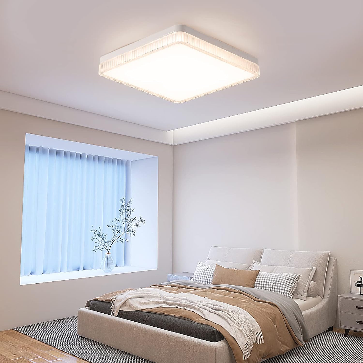 Warm LED Flush Mount Ceiling Light, 3000K, 15cm 18W