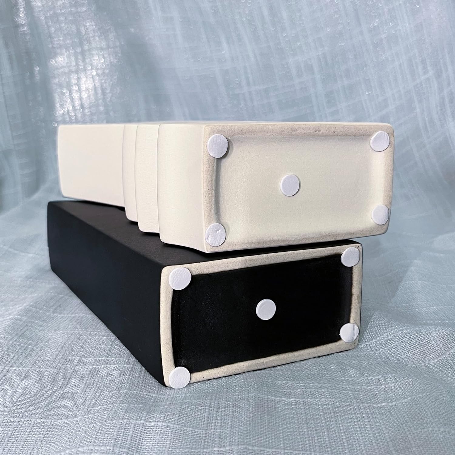 Ceramic Set of 2 Modern Black and White Vases for Home D cor