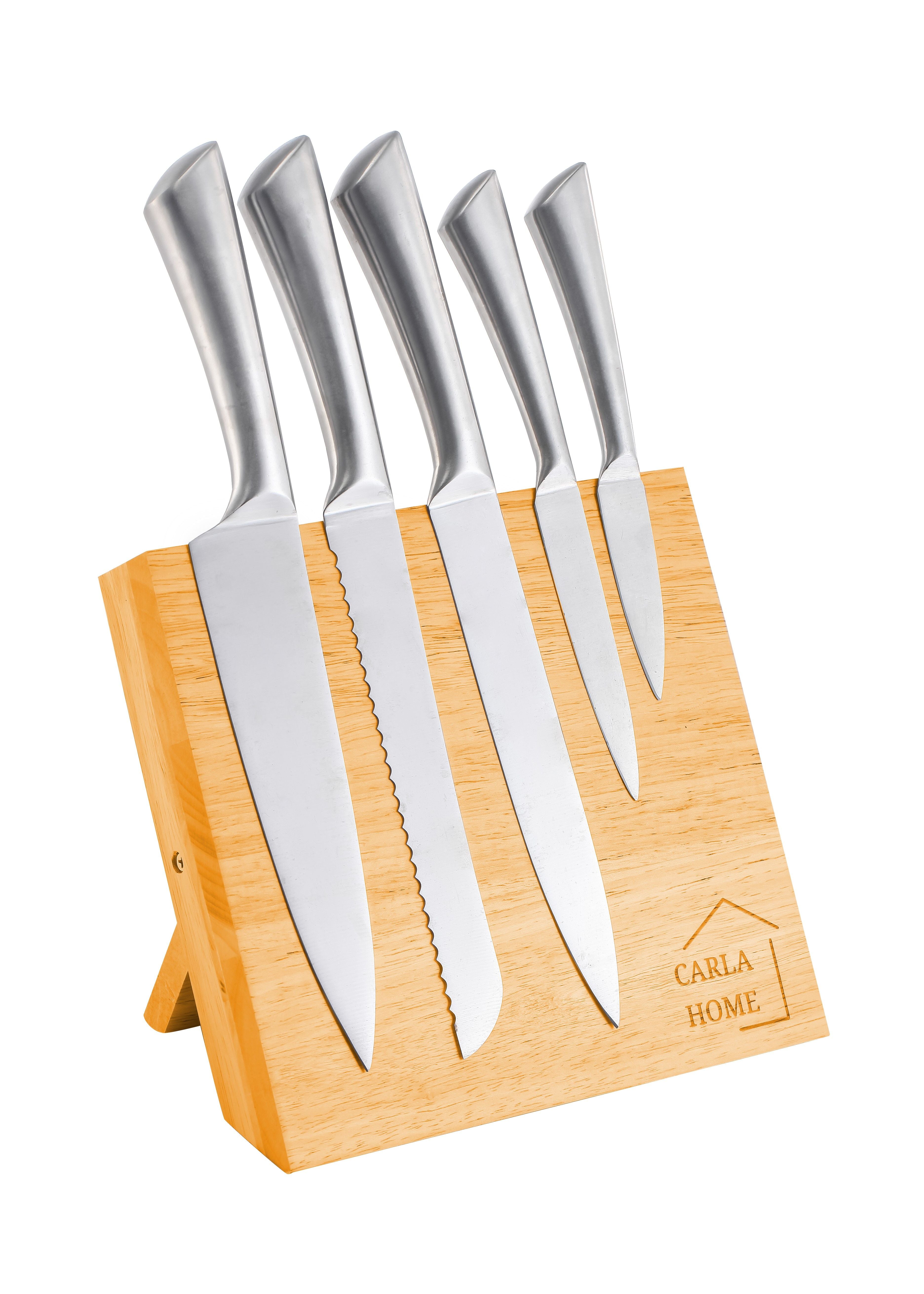 Strong Magnet Bamboo Knife Block Holder, 22 cm Capacity