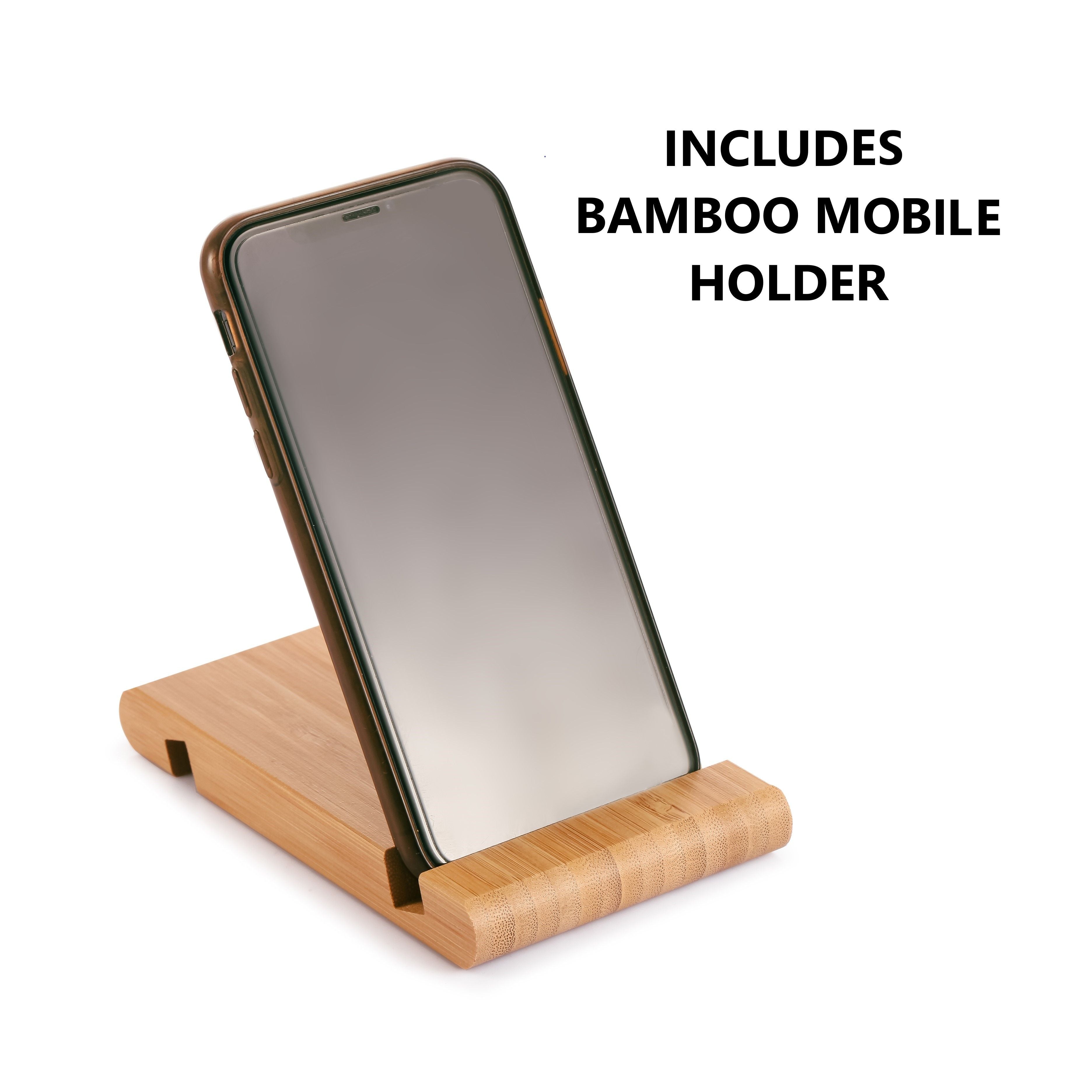 3-Piece Bamboo Cutting Board Set with Juice Groove and Holder