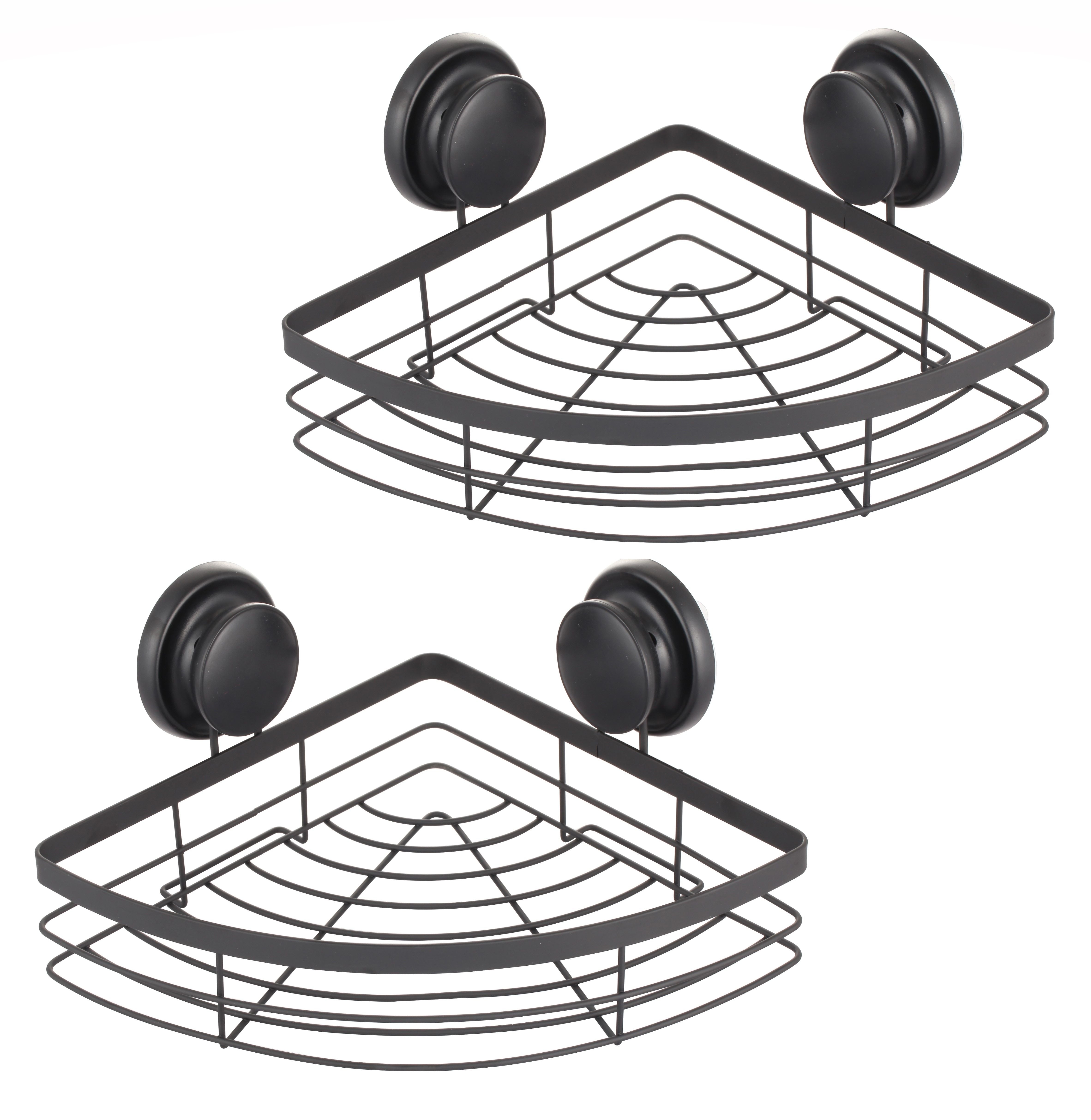 Rustproof 2 Pack Corner Shower Caddy Shelf with Suction Cups