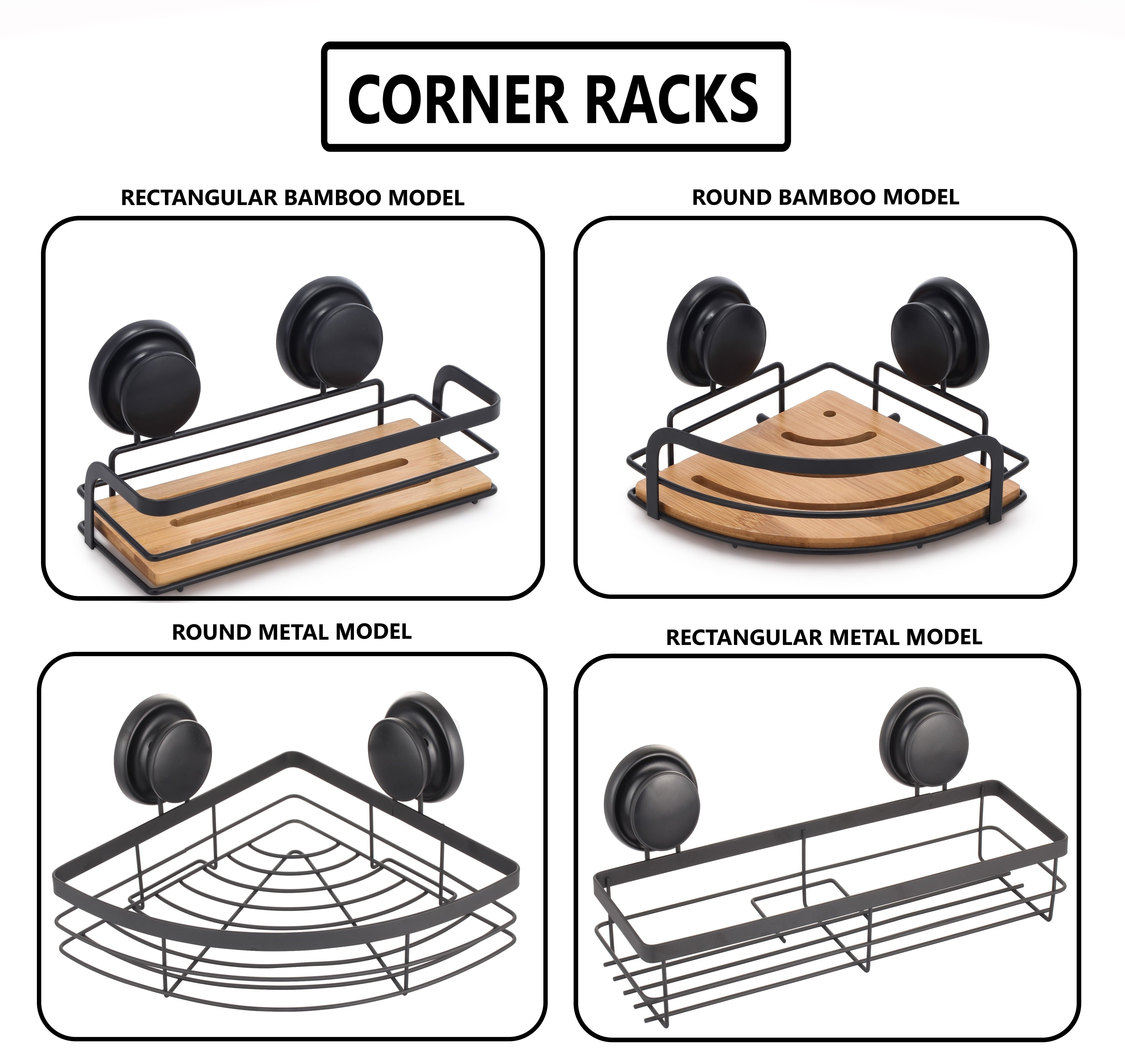 Rustproof 2 Pack Corner Shower Caddy Shelf with Suction Cups