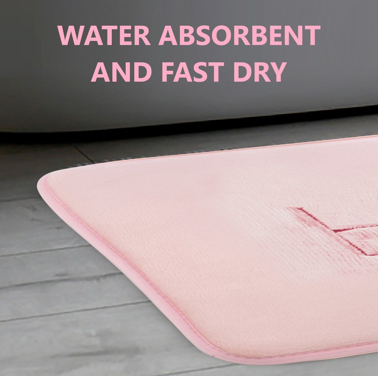 Extra Thick Velvet Memory Foam Bath Rug Mat, Pink (60x40cm)