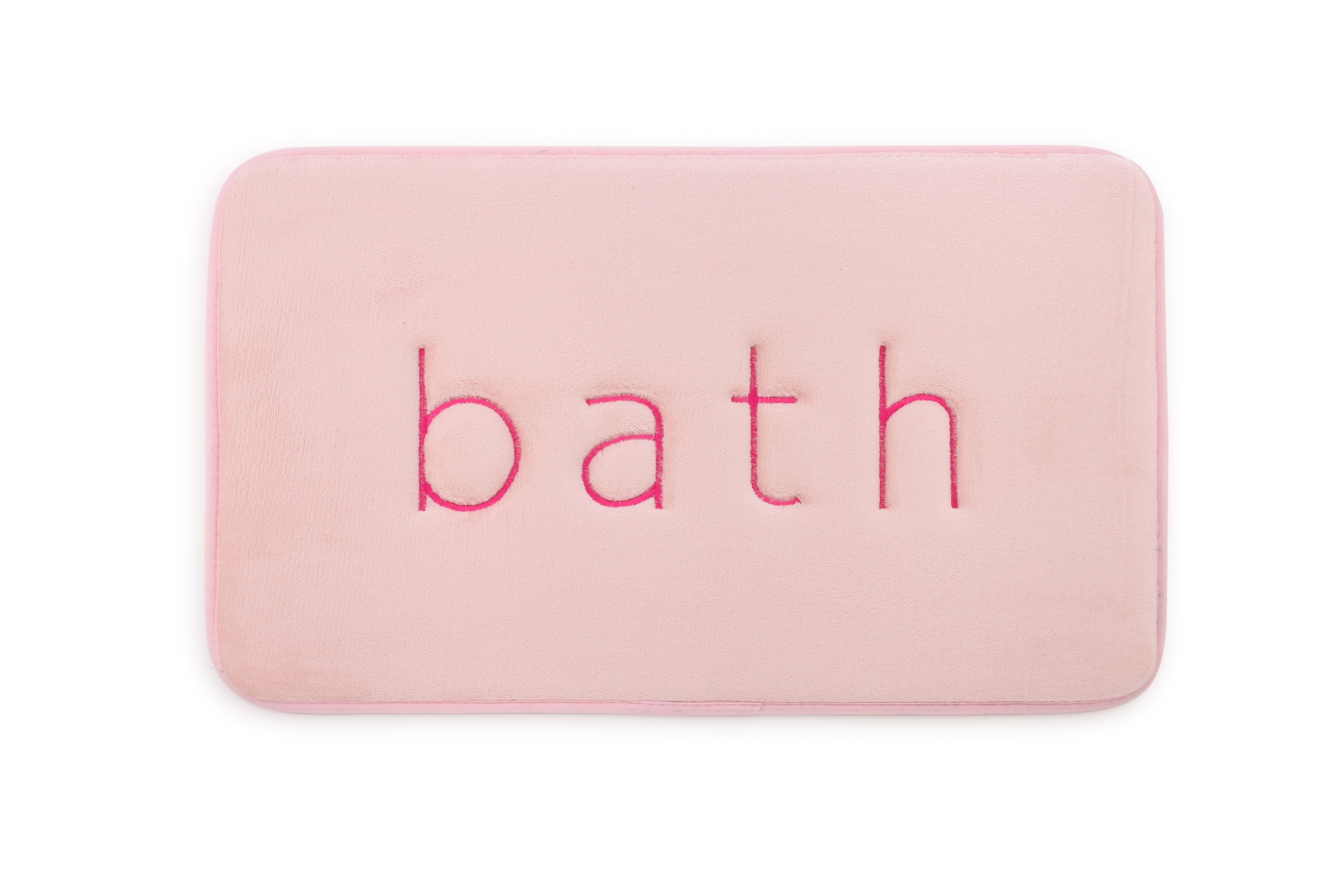 Extra Thick Velvet Memory Foam Bath Rug Mat, Pink (60x40cm)