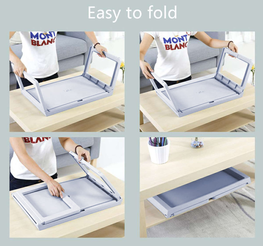 Multifunction Laptop Bed Desk with foldable legs for Home Office Blue